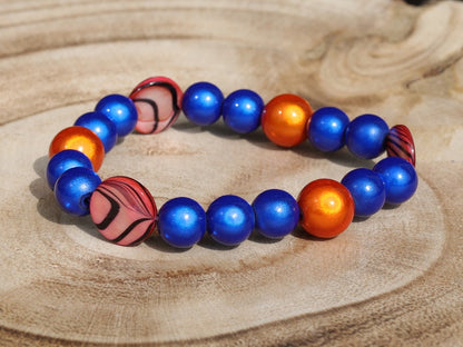 Summer of Love Jewel Collection - 10 mm 3D Miracle beaded bracelet with  Mother of Pearl Shell beads. Exclusive Design Principles.