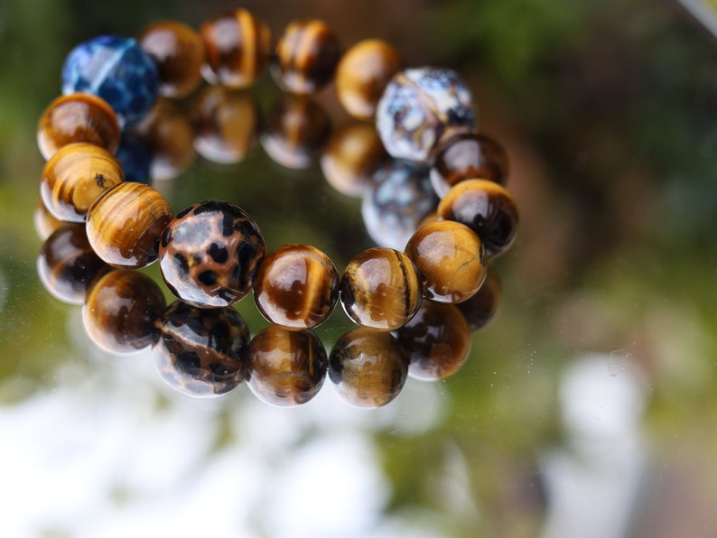 Summer of Love Jewel Collection - 12 mm beaded yellow Tiger eye bracelet with 3x Graphic Beads. Truly inspiring.