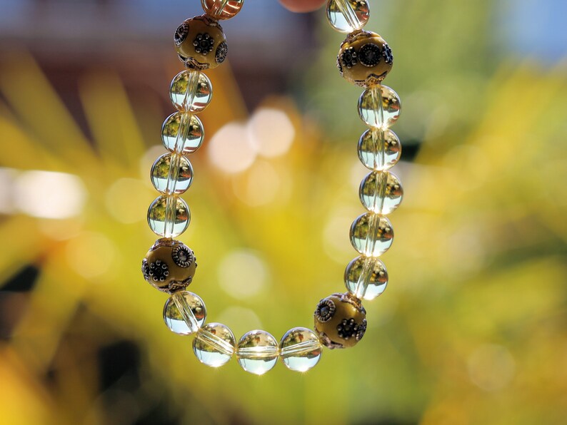 Garamī dā samāṁ Jewel Collection - Citrine stone bracelets combined with Crystal Rhinestones, Champagne Yellow.