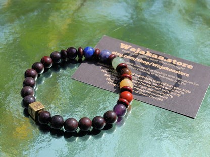 Effectual Chakra Blood stone. 7 types of gemstones.Amethyst, Lapis Lazuli, Blue Spot Jasper, Aventurine, Tiger Eye, Butter Jade, Rose Jasper