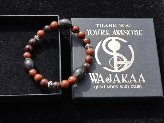 Surprising Natural Mahogany Obsidian bracelet with nice set of handmade Horn Beads. Have better results and more rewarding endeavors