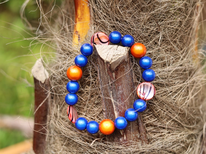 Summer of Love Jewel Collection - 10 mm 3D Miracle beaded bracelet with  Mother of Pearl Shell beads. Exclusive Design Principles.
