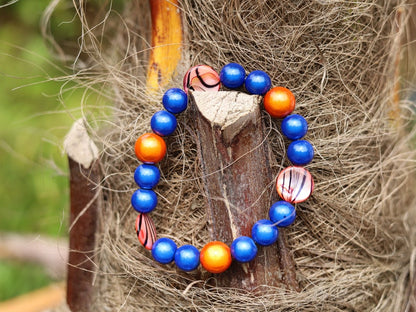 Summer of Love Jewel Collection - 10 mm 3D Miracle beaded bracelet with  Mother of Pearl Shell beads. Exclusive Design Principles.