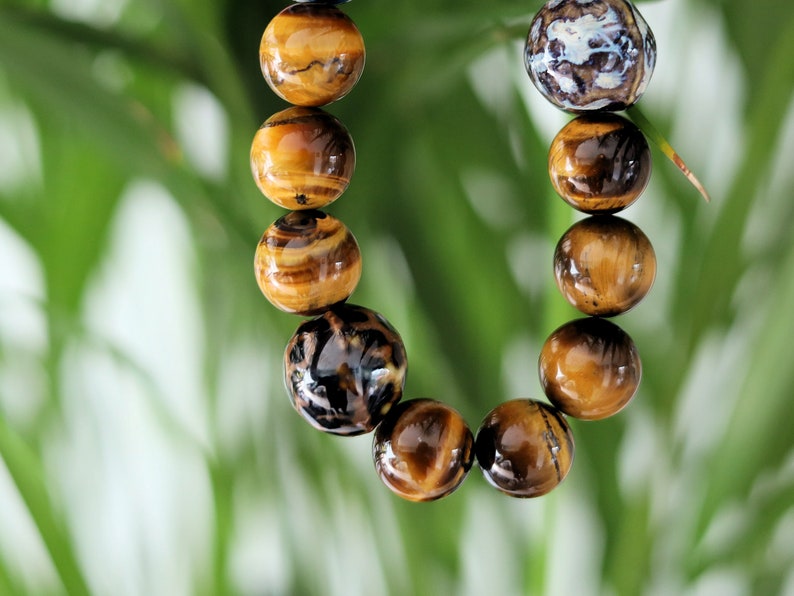 Summer of Love Jewel Collection - 12 mm beaded yellow Tiger eye bracelet with 3x Graphic Beads. Truly inspiring.