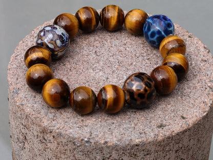 Summer of Love Jewel Collection - 12 mm beaded yellow Tiger eye bracelet with 3x Graphic Beads. Truly inspiring.