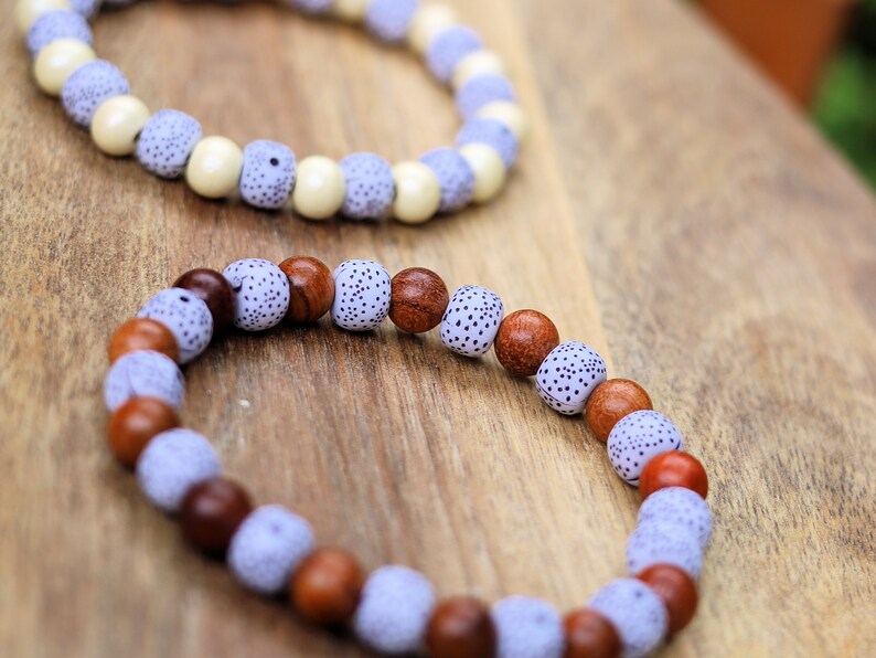 Wooden collection - 2x BRACELETS Starmoon Bodhi Barrel bracelet with Bayong and Sandalwood beads. place of the Buddha’s Enlightenment