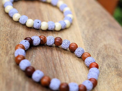 Wooden collection - 2x BRACELETS Starmoon Bodhi Barrel bracelet with Bayong and Sandalwood beads. place of the Buddha’s Enlightenment