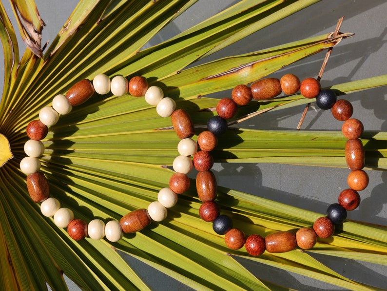 Wooden collection - 2x BRACELETS  Sandalwood, mixed color natural wood. has a strong connection with the Earth and nature