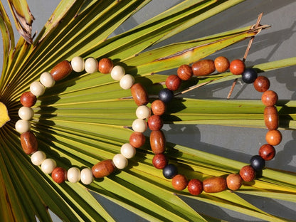 Wooden collection - 2x BRACELETS  Sandalwood, mixed color natural wood. has a strong connection with the Earth and nature