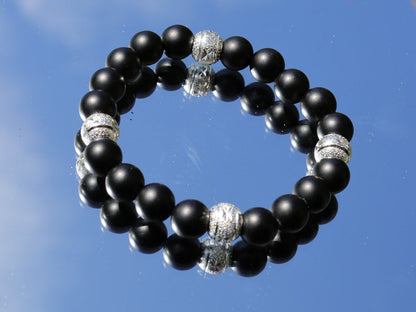 Amiable 10 mm black MATT Agate/carnelian combined with beautiful shiny Silver Color Plated rondelle. Beautiful spiritual gemstones
