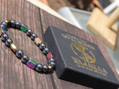 6/7 mm Natural high grade Hematite silver. Hematite crystal stone makes it a trusted companion to keep by your side everywhere you go.