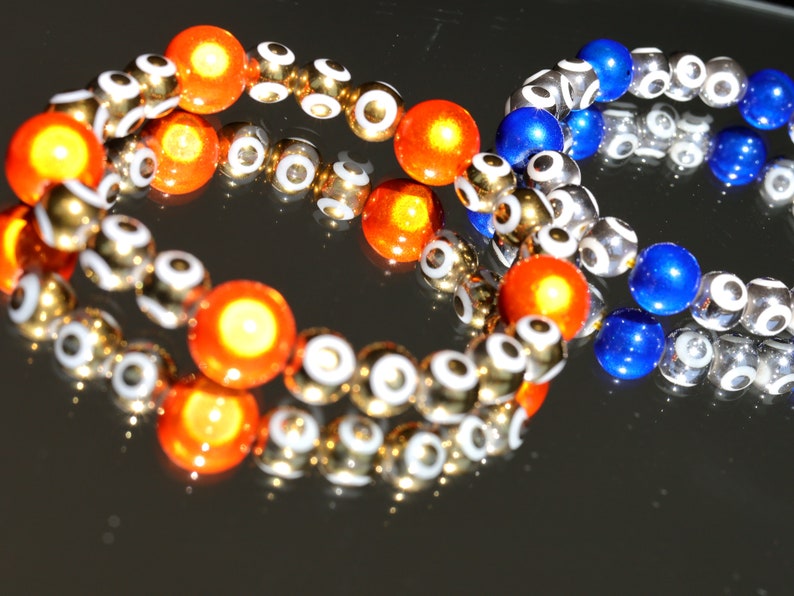 Summer of Love Jewel Collection - 2x BRACELETS 3D Miracle beaded bracelet with Evil Eye Pattern. Exclusive Design Principles. for him & her
