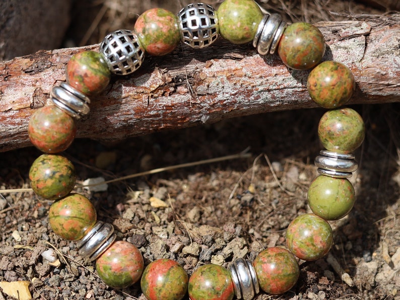 Knockout Unakite bracelet with incredibly power. Wajakaa, design one of a kind, unique and stylish.  Handcrafted unique