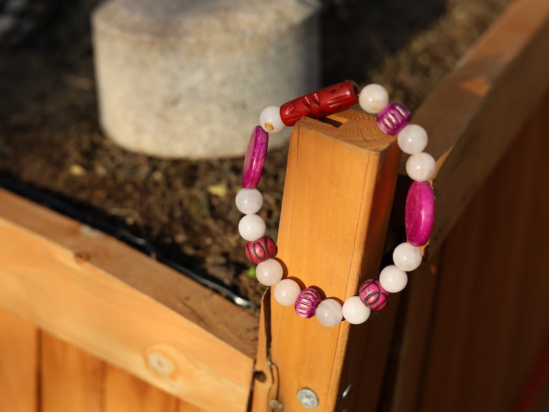 Rose Quartz Beads  Beaded bracelet combined with Mixed Indigo cow bone from India. Bone Beads are intricate, beautiful and natural.