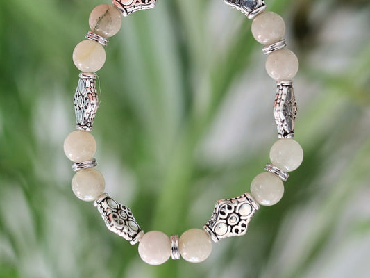 Myanmar Jade/Burmese Jade bracelet with  Spacer Cube Square Diamond Patterned Square Pearls. Artisan inspired, hand crafted and authentic.