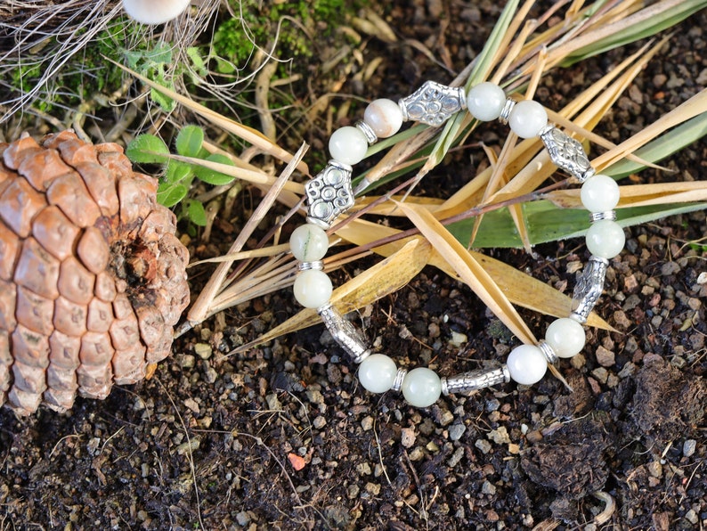 Myanmar Jade/Burmese Jade bracelet with  Spacer Cube Square Diamond Patterned Square Pearls. Artisan inspired, hand crafted and authentic.