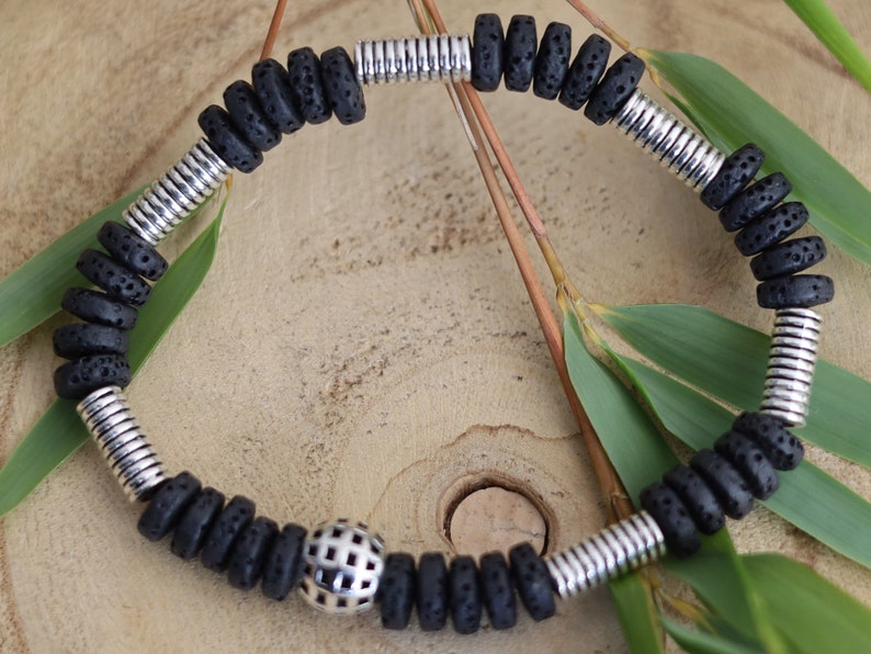 Fanciable Colorful Volcanic Lava Gemstone Heishi Spacer Loose Beads 8.5'' 4x8mm 4x10mm. Tibetan Style Alloy Beads