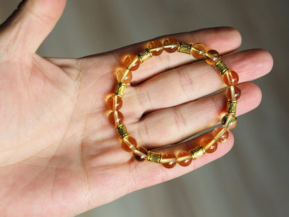 Citrine combined with Antique Bronze Tone Spacer Beads. ENERGIZING CITRINE BRACELET. unlocking our truest desires