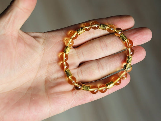 Citrine combined with Antique Bronze Tone Spacer Beads. ENERGIZING CITRINE BRACELET. unlocking our truest desires