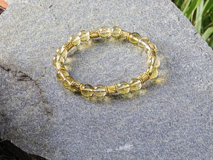 Citrine combined with Antique Bronze Tone Spacer Beads. ENERGIZING CITRINE BRACELET. unlocking our truest desires