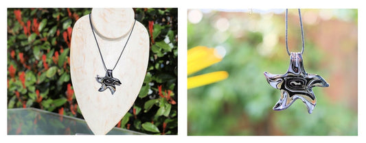 Murano-inspired twisted GLASS PENDANTS lampworks necklaces. The glass is handcrafted and hand-blown
