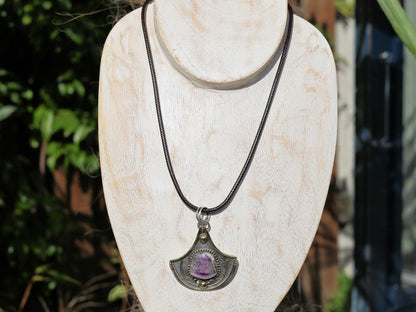 925 Pāgala Necklace Collection Super 23 Amethyst Pendant 925 Sterling Silver Pendant 18K Gold Plated  Gemstone Pendant. One of a kind!