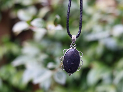 925 Pāgala Necklace Collection - Nuummite Gemstone Handmade 925 Sterling Silver Jewelry Pendant . 3 billion years old. One of a kind!