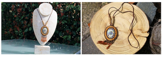 3D Design Handmade Braided Vintage Bohemian Necklace.New Ethnic Necklace Leather Necklace. High quality rhinestone beads.