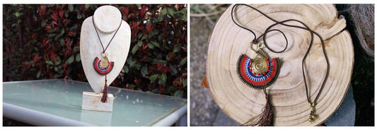 3D Design Handmade Braided Vintage Bohemian Necklaces. Stone, Rhinestone beads, wood, gemstones, copper alloy