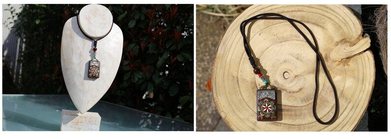 3D Design Handmade Braided Vintage Bohemian Necklaces. Stone, Rhinestone beads, wood, gemstones, copper alloy