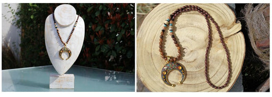 3D Design Handmade Braided Vintage Bohemian Necklaces. Stone, Rhinestone beads, wood, gemstones, copper alloy