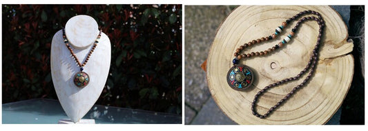 3D Design Handmade Bohemian Necklaces. Stone, Rhinestone beads, wood, gemstones, copper alloy. Tibet, Nepal style!