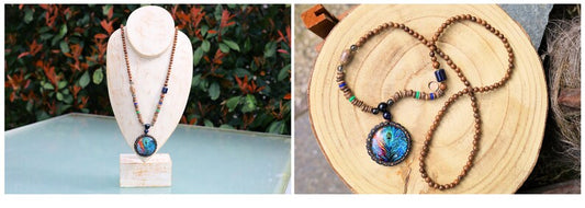3D Design Handmade Bohemian Necklaces. Stone, Rhinestone beads, wood, gemstones, copper alloy. Tibet, Nepal style!