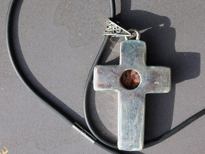 925 Pāgala Necklace Collection- Pink Sea Sediment Jasper Pendant 925 Sterling Silver Pendant Gemstone Handmade Unique Pendant Vintage Cross