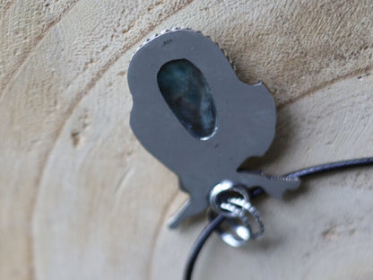 925 Pāgala Necklace Collection - Larimar Pendant 925 Sterling Silver.18K Gold Plated Original Gemstone Sword Pendant. One of a kind!