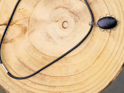 925 Pāgala Necklace Collection - Nuummite Gemstone Handmade 925 Sterling Silver Jewelry Pendant . 3 billion years old. One of a kind!