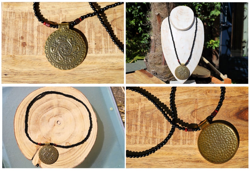 The Sumerian Medallion pendants Gold plated. The Swans measure 2.50", Parrots 3", Spirals 3