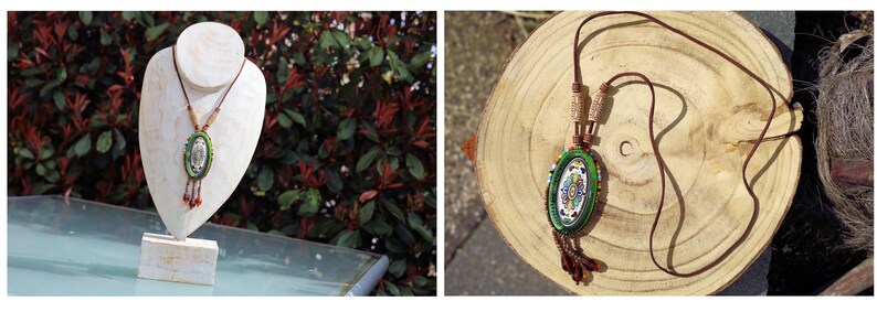 3D Design Handmade Braided Vintage Bohemian Necklaces. Stone, Rhinestone beads, wood, gemstones, copper alloy