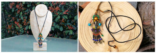 3D Design Handmade Bohemian Necklaces. Stone, Rhinestone beads, wood, gemstones, copper alloy. Tibet, Nepal style!