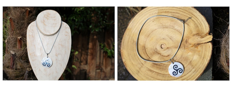 Natural Round Shell Pendant White Swirl Necklace Fashion Jewelry Mother of Pearl Shell Necklace