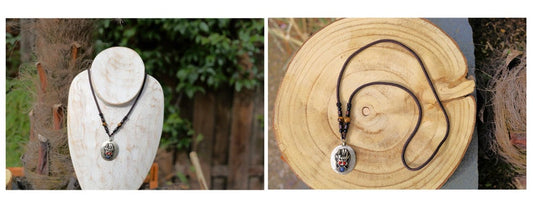 White Metal Dragon Protector Tibetan Pendant Chain Necklace Nepal Jewelry. Metal: Tibetan Silver.