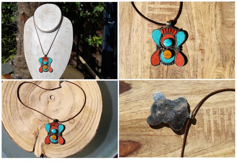 Coral Turquoise Native Tribal Ethnic Jewelry Tibet Tibetan Nepal OXIDIZED Silver 925 Sterling