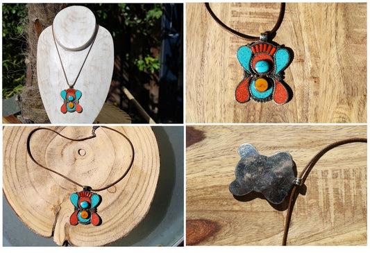 Coral Turquoise Native Tribal Ethnic Jewelry Tibet Tibetan Nepal OXIDIZED Silver 925 Sterling