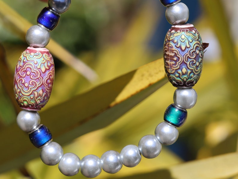 Color-changing Mood Mirāja collection. Glass Pearl Graphite . Impressive beads for special jewelry with Mirage Mood Persian Beauty Bead