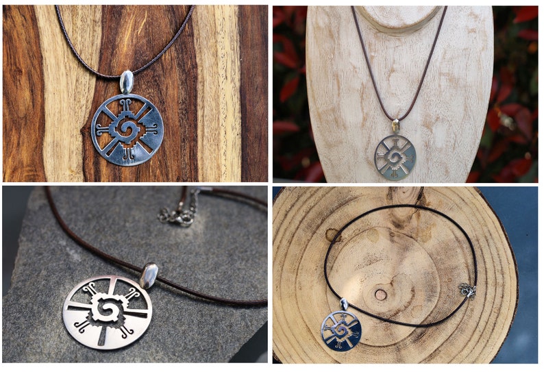 Hunab Ku Pendant Silver. Ancient Mayan symbol of cosmic consciousness. Size approx 40 mm x 40 mm.