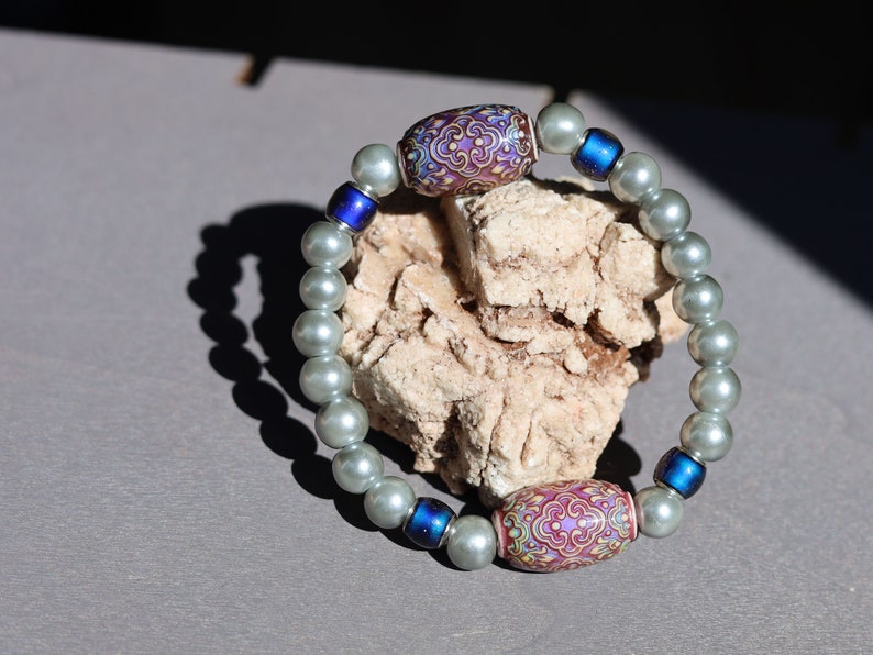 Color-changing Mood Mirāja collection. Glass Pearl Graphite . Impressive beads for special jewelry with Mirage Mood Persian Beauty Bead