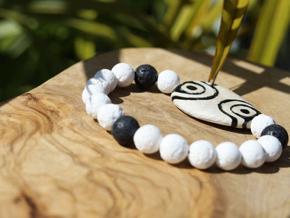 White & Black Oval Flat 4 eyed Dzi Beads, Big Flat Barrel Vintage Tibetan Agate. treasure of Himalayas to have strong properties
