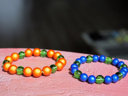 SET 3D Miracle beads bracelets. Bracelets festival, rave bracelets, parties, party, Dance, house music, UV,  3D mirage beads