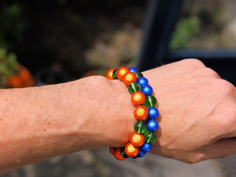 SET 3D Miracle beads bracelets. Bracelets festival, rave bracelets, parties, party, Dance, house music, UV,  3D mirage beads