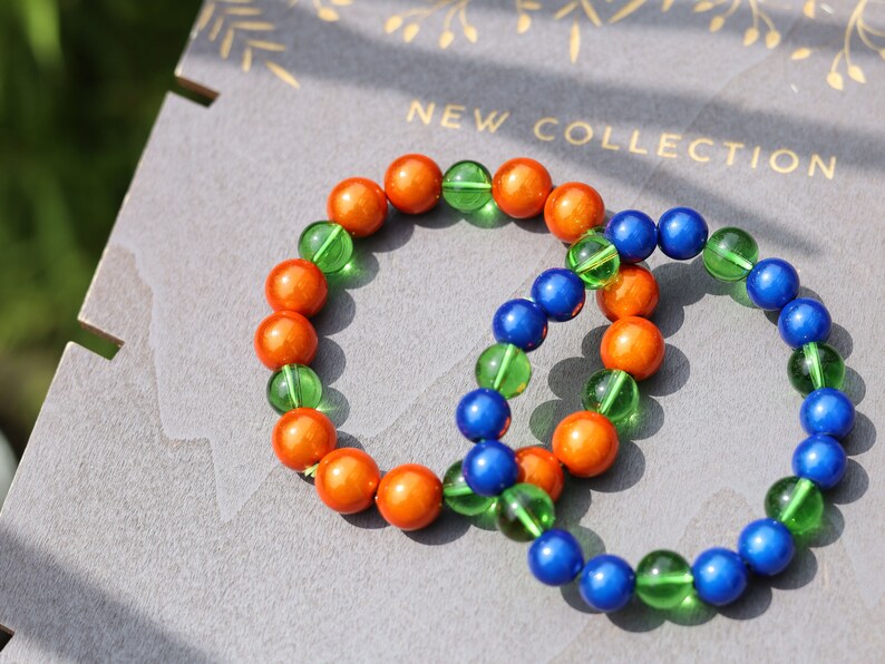 SET 3D Miracle beads bracelets. Bracelets festival, rave bracelets, parties, party, Dance, house music, UV,  3D mirage beads